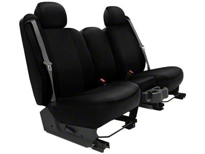 Genuine Neoprene Custom 1st Row Bucket Seat Covers; Black/Black (91-95 Jeep Wrangler YJ)