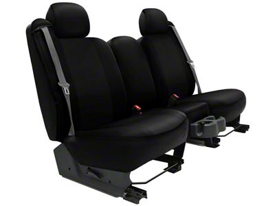 Genuine Neoprene Custom 2nd Row Bench Seat Covers; Black/Black (87-95 Jeep Wrangler YJ)