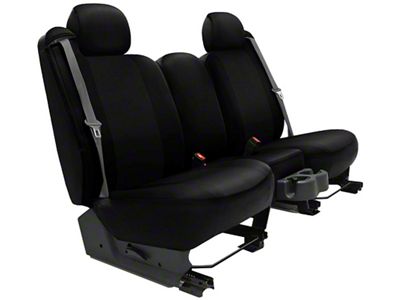 Genuine Neoprene Custom 2nd Row Bench Seat Covers; Black/Black (07-10 Jeep Wrangler JK 2-Door)