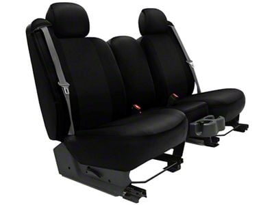 Genuine Neoprene Custom 2nd Row Bench Seat Covers; Black/Black (2018 Jeep Wrangler JK 2-Door)