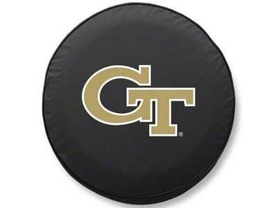 Georgia Tech University Spare Tire Cover with Camera Port; Black (18-25 Jeep Wrangler JL)