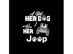 Girl, Her Dog and Jeep Spare Tire Cover with Camera Port; Black (18-25 Jeep Wrangler JL)