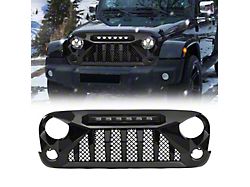 American Modified Gladiator Grille with LED Off-Road Lights; Glossy Black (07-18 Jeep Wrangler JK)