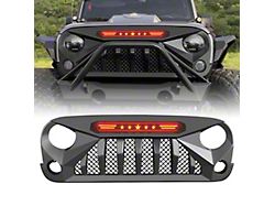 American Modified Gladiator Grille with Red 5 Star Lights Bar (07-18 Jeep Wrangler JK)