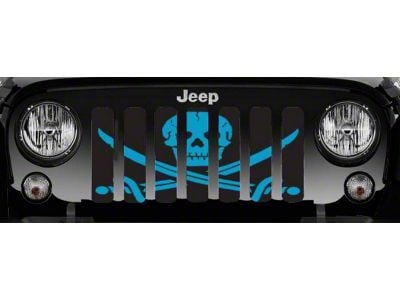 Grille Insert; Ahoy Matey Oasis Blue Pirate Flag (07-18 Jeep Wrangler JK)