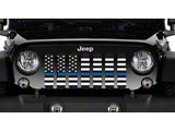 Grille Insert; American Black and White Back the Blue (18-25 Jeep Wrangler JL w/o TrailCam)