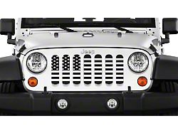Grille Insert; American Black and White Flag (87-95 Jeep Wrangler YJ)