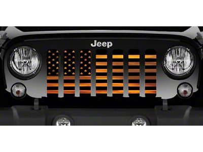 Grille Insert; American Orange Haze Flag (18-25 Jeep Wrangler JL w/o TrailCam)