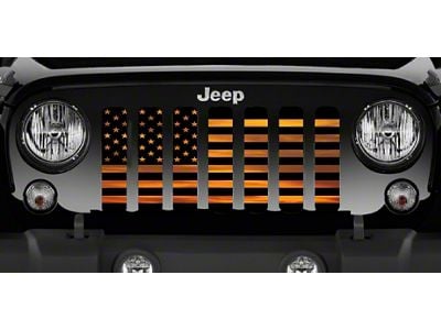 Grille Insert; American Orange Haze Flag (97-06 Jeep Wrangler TJ)
