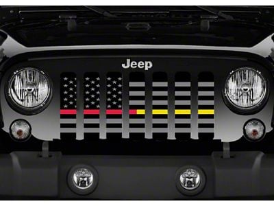 Grille Insert; American Tactical Back the Red and Gold (87-95 Jeep Wrangler YJ)