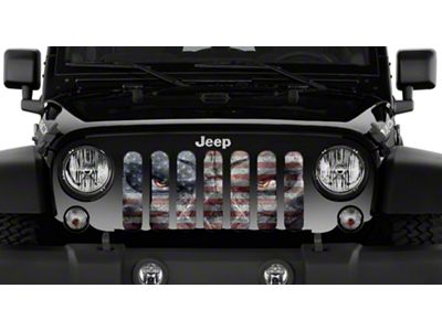 Grille Insert; Angry Patriot (18-25 Jeep Wrangler JL w/o TrailCam)