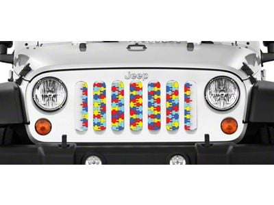 Grille Insert; Autism Awareness Puzzle Pieces (07-18 Jeep Wrangler JK)