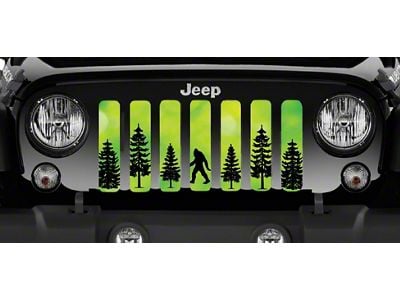 Grille Insert; Bigfoot Bright Green Background (18-25 Jeep Wrangler JL w/o TrailCam)