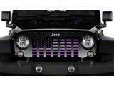 Grille Insert; Black American Flag on a Purple Fleck (18-26 Jeep Wrangler JL)
