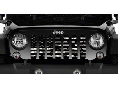 Grille Insert; Black and White Camo Flag (97-06 Jeep Wrangler TJ)