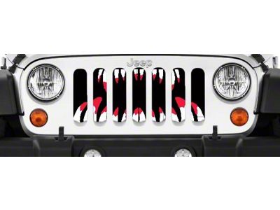 Grille Insert; Bloody Monster (18-25 Jeep Wrangler JL w/o TrailCam)