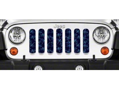 Grille Insert; Blue Dragonflies (87-95 Jeep Wrangler YJ)