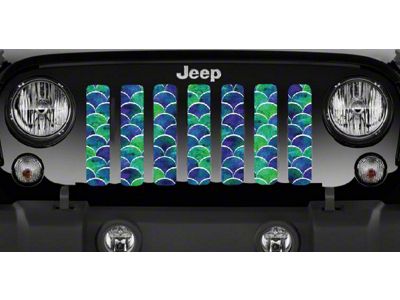 Grille Insert; Blue and Green Mermaid Scales (07-18 Jeep Wrangler JK)