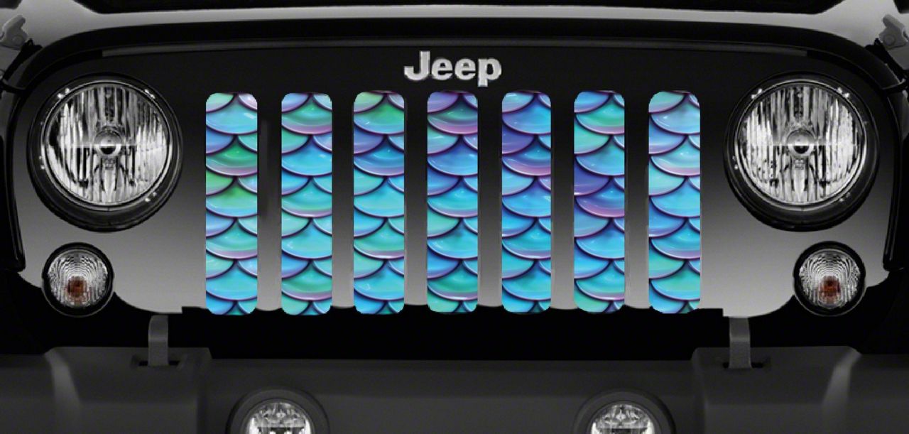 Jeep Wrangler Grille Insert; Blue and Purple Mermaid Scales (18-25 Jeep ...