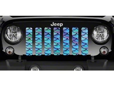 Grille Insert; Blue and Purple Mermaid Scales (18-25 Jeep Wrangler JL w/o TrailCam)