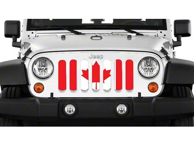 Grille Insert; Canadian Red and White (87-95 Jeep Wrangler YJ)