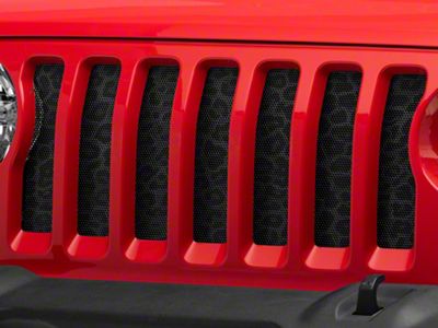 Grille Insert; Dark Gray and Black Leopard Print (18-25 Jeep Wrangler JL w/o TrailCam)