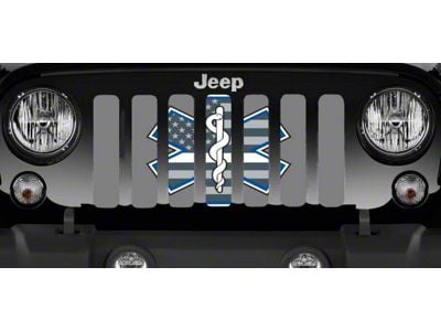 Grille Insert; Dark Gray EMS Shield (07-18 Jeep Wrangler JK)