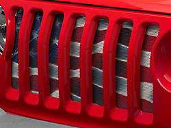 Grille Insert; Freedom American Flag (18-24 Jeep Wrangler JL w/o TrailCam)