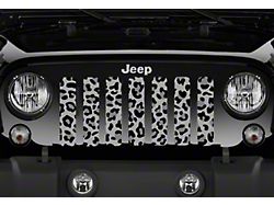 Grille Insert; Gray Leopard Print (18-23 Jeep Wrangler JL w/o TrailCam)