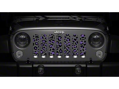 Grille Insert; Gray and Purple Leopard Print (07-18 Jeep Wrangler JK)