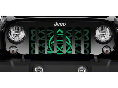 Grille Insert; Green Celtic Knot (97-06 Jeep Wrangler TJ)