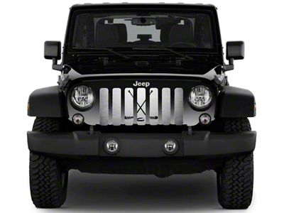 Grille Insert; Hockey Sticks and Puck (18-25 Jeep Wrangler JL w/ TrailCam)