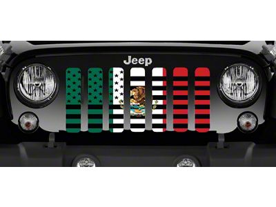Grille Insert; Mexican American Flag (97-06 Jeep Wrangler TJ)