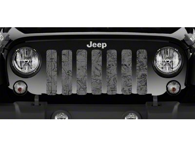 Grille Insert; Moab Topography Map Canyon Lands Gray (97-06 Jeep Wrangler TJ)
