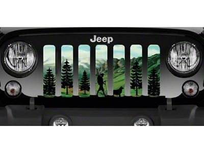 Grille Insert; Mountain Hiker (18-25 Jeep Wrangler JL w/o TrailCam)