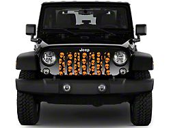 Grille Insert; Orange Alien Heads (18-23 Jeep Wrangler JL w/o TrailCam)