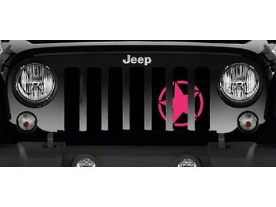 Grille Insert; Oscar Mike Hot Pink (07-18 Jeep Wrangler JK)
