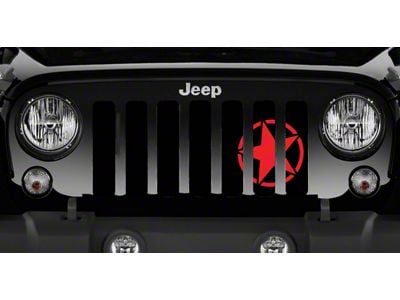 Grille Insert; Oscar Mike Red (18-25 Jeep Wrangler JL w/o TrailCam)