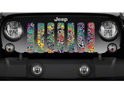 Grille Insert; Peace Tie Dye Print (76-86 Jeep CJ5 & CJ7)
