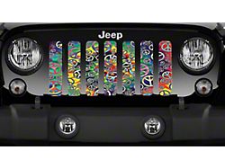 Grille Insert; Peace Tie Dye Print (18-23 Jeep Wrangler JL w/o TrailCam)