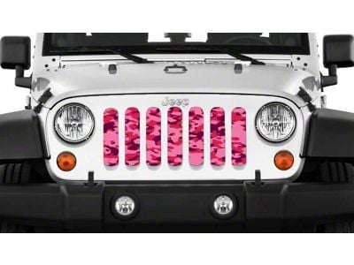 Grille Insert; Pink Out Camo (18-25 Jeep Wrangler JL w/o TrailCam)