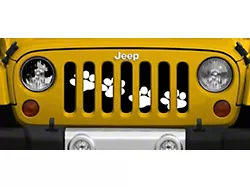 Grille Insert; Puppy Paw Prints White Diagonal (87-95 Jeep Wrangler YJ)