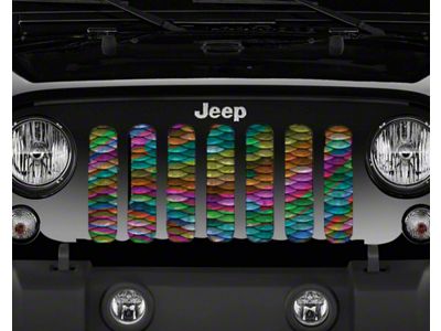 Grille Insert; Rainbow Mermaid Scales (18-25 Jeep Wrangler JL w/o TrailCam)