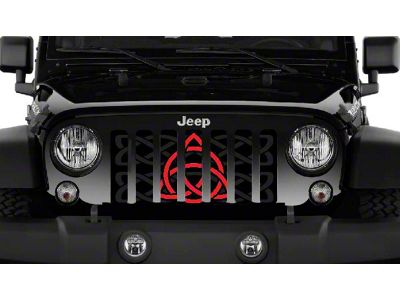 Grille Insert; Red Celtic Knot (87-95 Jeep Wrangler YJ)