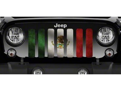 Grille Insert; Rustic Mexico Flag (97-06 Jeep Wrangler TJ)