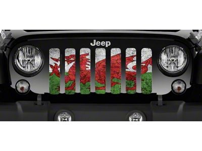 Grille Insert; Rustic Welsh Dragon Flag (07-18 Jeep Wrangler JK)