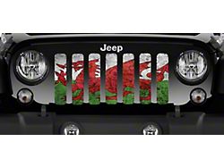 Grille Insert; Rustic Welsh Dragon Flag (18-25 Jeep Wrangler JL w/o TrailCam)