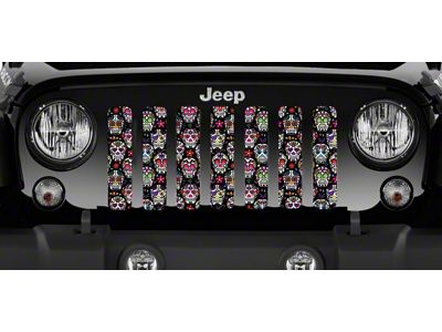 Grille Insert; Sugar Skulls (07-18 Jeep Wrangler JK)