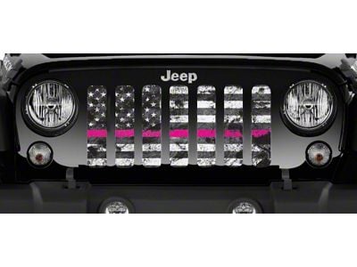 Grille Insert; Tactical Dirty Grace Pink Line (18-25 Jeep Wrangler JL w/o TrailCam)