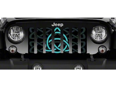 Grille Insert; Teal Celtic Knot (18-25 Jeep Wrangler JL w/o TrailCam)